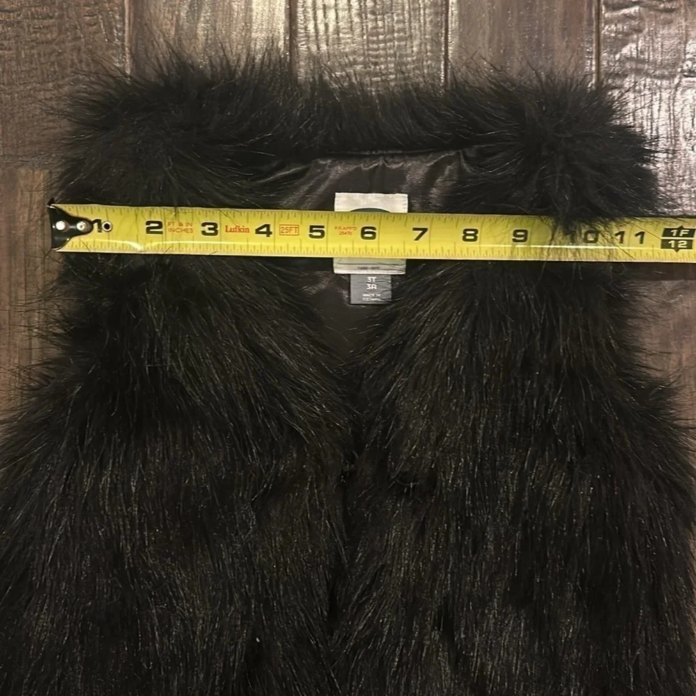 Faux Fur Black Vest Girls Old Navy Size 3T